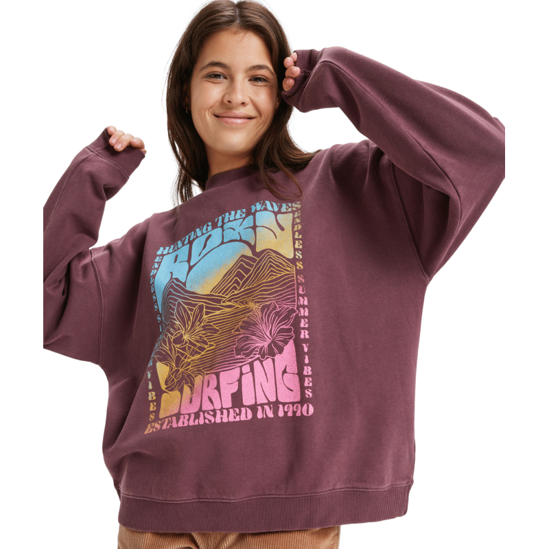 Lange Mouw Roxy Trui Roxy MORNING HIKE Sweater Blue Blizzard/blauw - Main Image