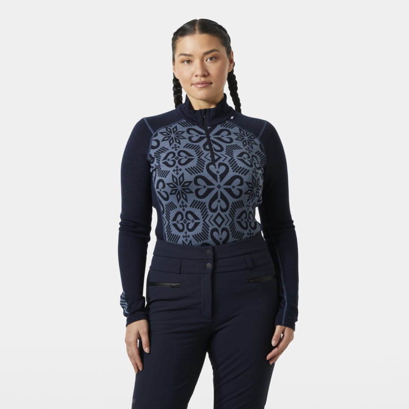 Helly Hansen Lifa Merino Midweight Graphic 1/2 Zip - Merinouldtrøj - Damer | Hardloop