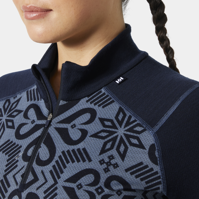 Helly Hansen Lifa Merino Midweight Graphic 1/2 Zip - Merinoulltröja - Dam | Hardloop