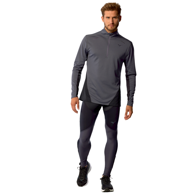 Mizuno Tech Thermal Charge Half Zip Long Sleeve Tee - T-shirt - Herr | Hardloop