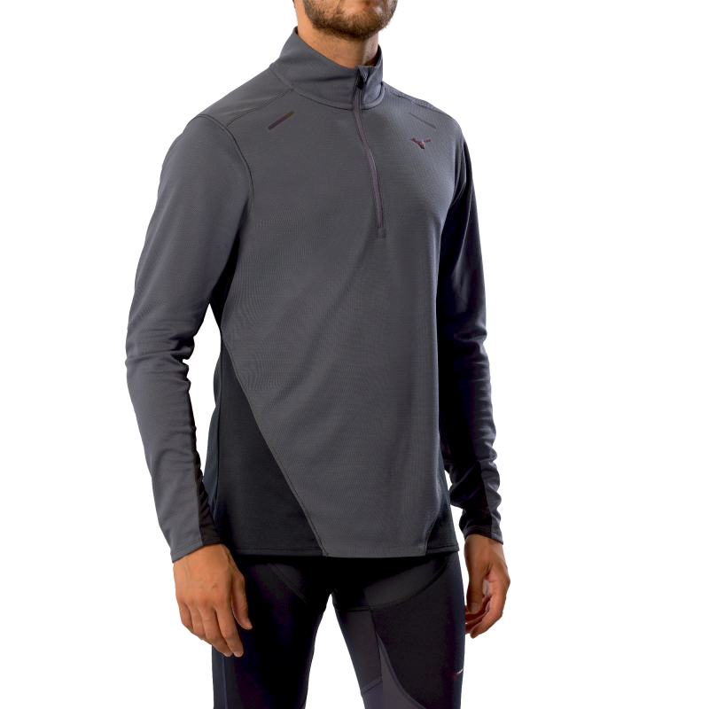 Mizuno Tech Thermal Charge Half Zip Long Sleeve Tee - Camiseta - Hombre | Hardloop