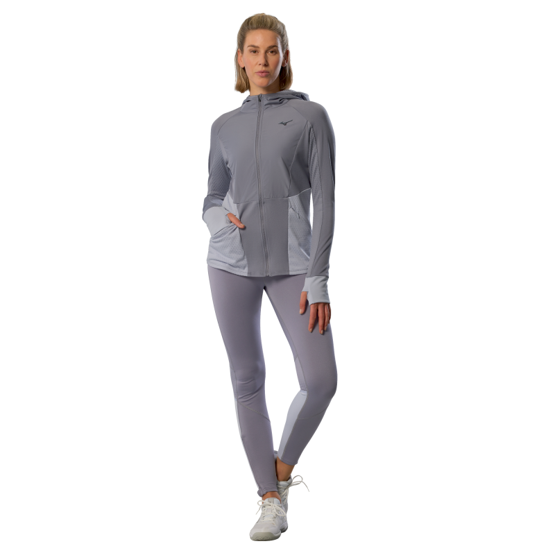 Mizuno Active Warmalite Hybrid Full Zip Hooded Long Sleeve Top - Laufjacke - Damen | Hardloop