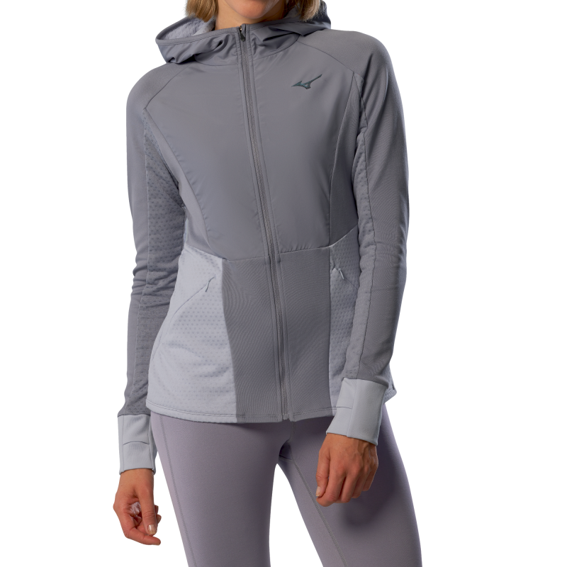 Mizuno Active Warmalite Hybrid Full Zip Hooded Long Sleeve Top - Laufjacke - Damen | Hardloop
