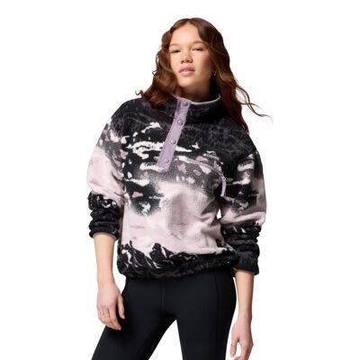 Helvetia II Printed Cropped Half Snap - Bluza polarowa damska