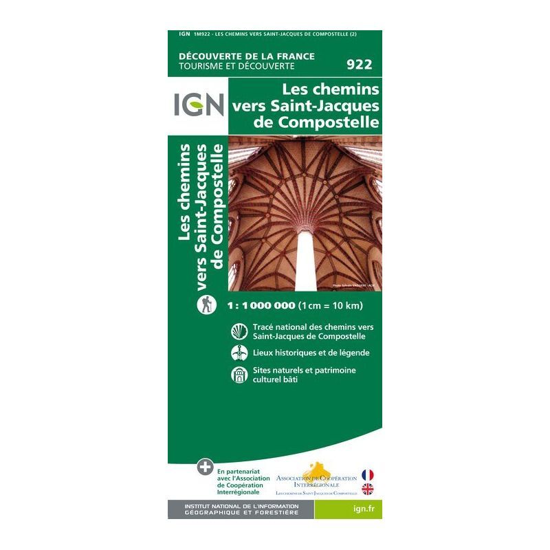 Chemins vers Saint-Jacques De Compostelle - Mapa topográfico