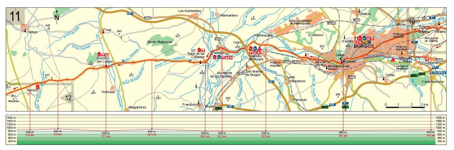 IGN St Jacques - Roncevaux - Compostelle - Carte topographique | Hardloop