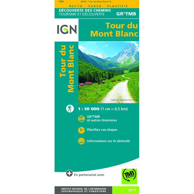 IGN Tour du Mont Blanc - Mapa topográfico | Hardloop