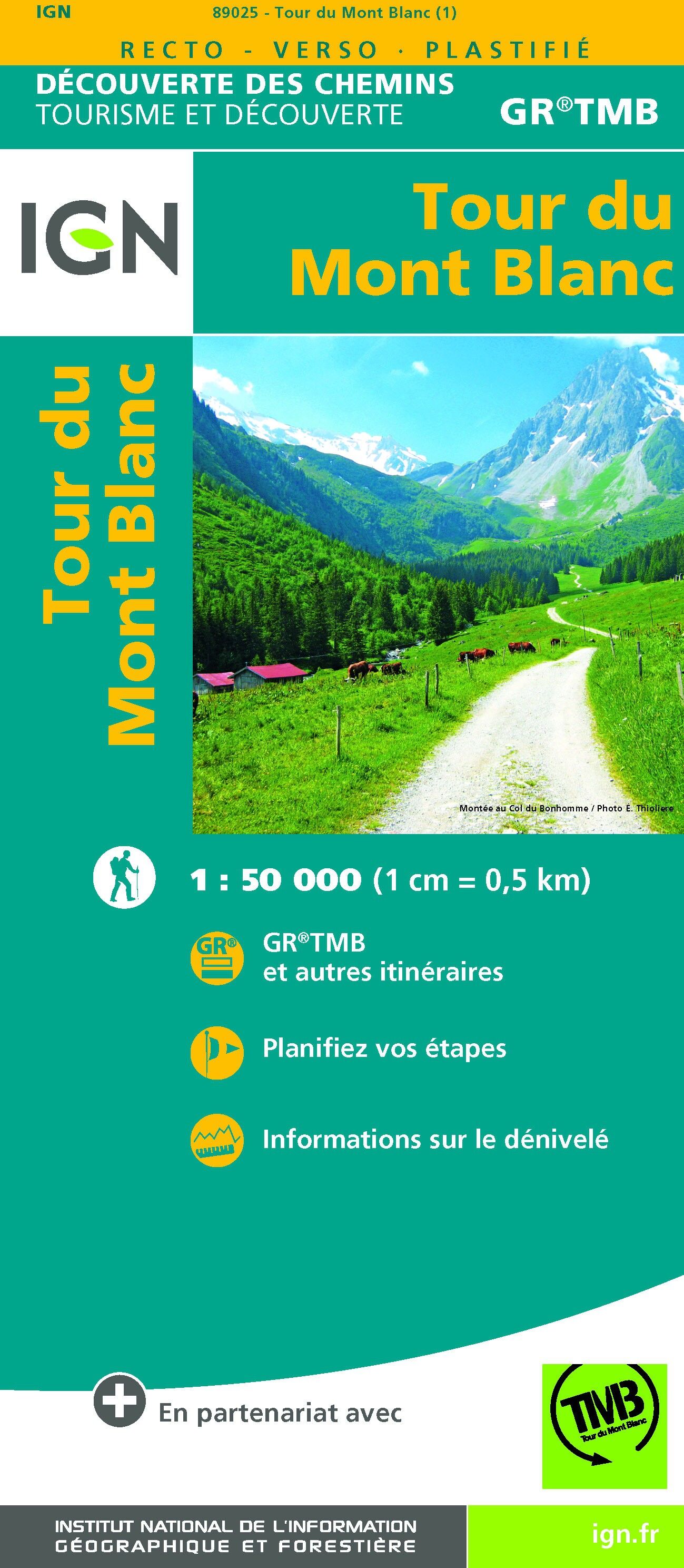 IGN Tour du Mont Blanc - Carte topographique | Hardloop