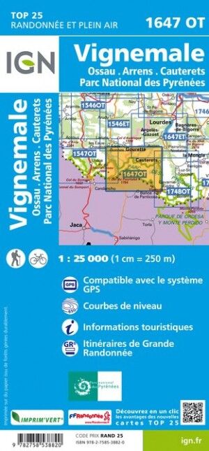 IGN Vignemale / Ossau / Cauterets / Parc national des Pyrénées