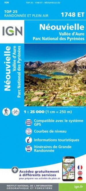 IGN Néouvielle / Vallée D'Aure / Parc national des Pyrénées - Mapa topograficzna | Hardloop
