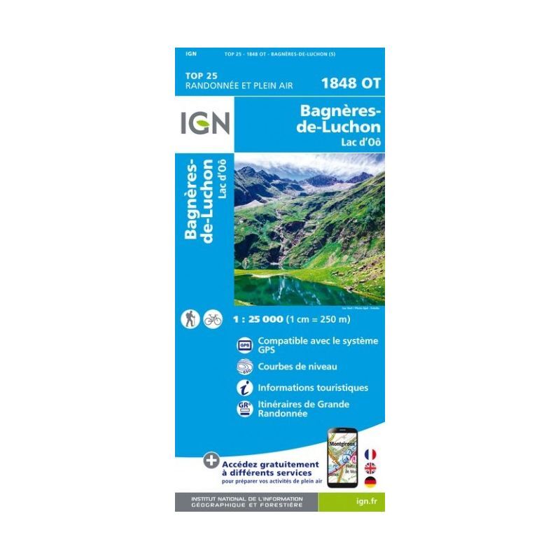 IGN Bagneres-De-Luchon / Lac D'Oo - Mapa topográfico | Hardloop