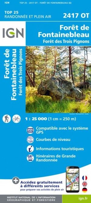 IGN Forêts de Fontainebleau et des Trois Pignons - Carte topographique | Hardloop