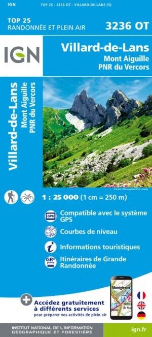 IGN Villard-De-Lans / Mont Aiguille / PNR du Vercors - Carte topographique | Hardloop