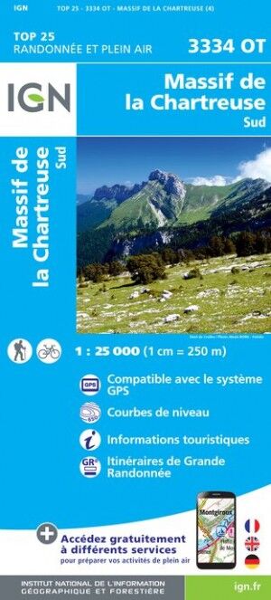 IGN Massif de la Chartreuse Sud - Carte topographique | Hardloop
