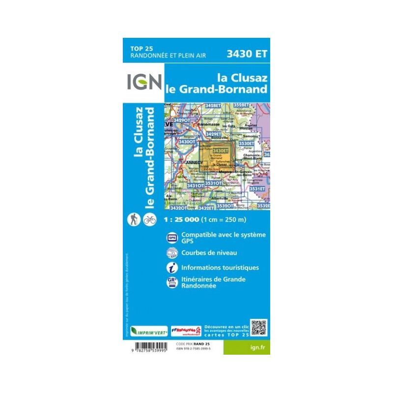 IGN La Clusaz / Grand-Bornand - Mapa topográfico | Hardloop