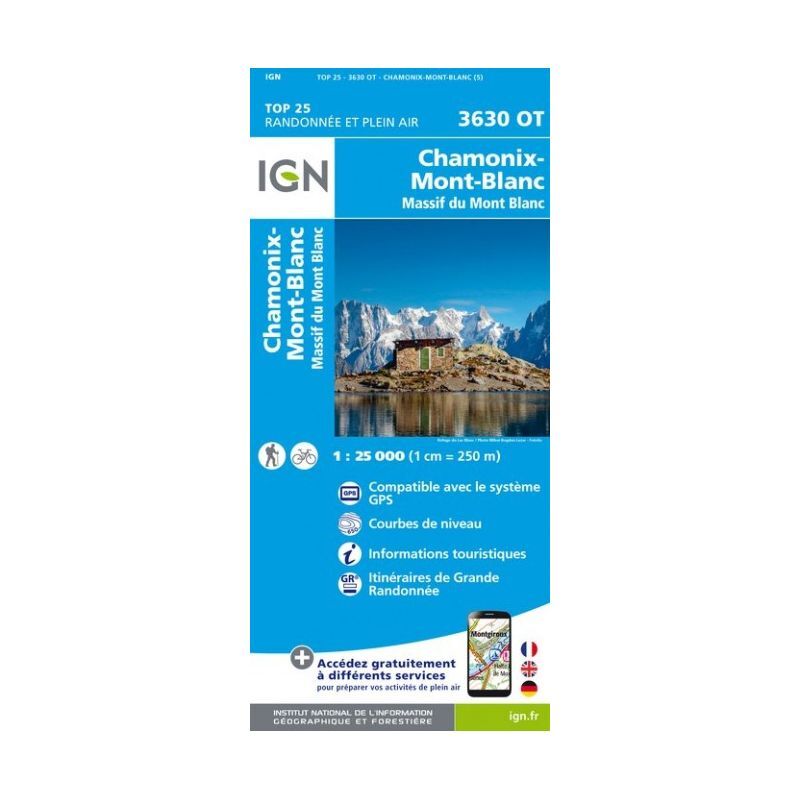 IGN Chamonix / Massif du Mont-Blanc - Carte topographique | Hardloop