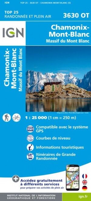 IGN Chamonix / Massif du Mont-Blanc - Carte topographique | Hardloop
