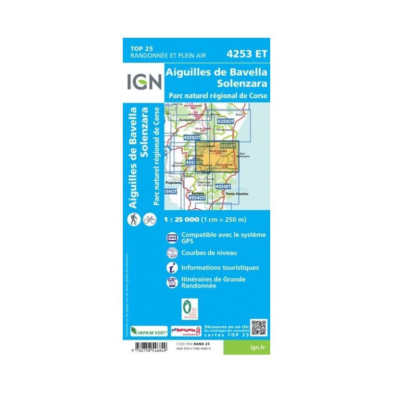 IGN Aiguilles de Bavella - Mapa topograficzna | Hardloop