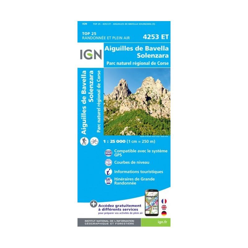 Aiguilles de Bavella - Mapa topográfico