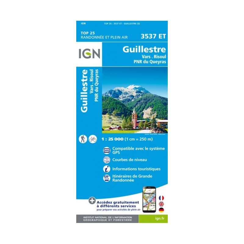 IGN Guillestre / Vars / Risoul / PNR du Queyras - Mapa topograficzna | Hardloop