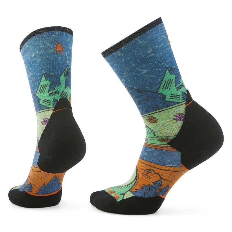 Trail Run Targeted Cushion Mountain Print Crew Socks - Trailrunningsocken - Damen
