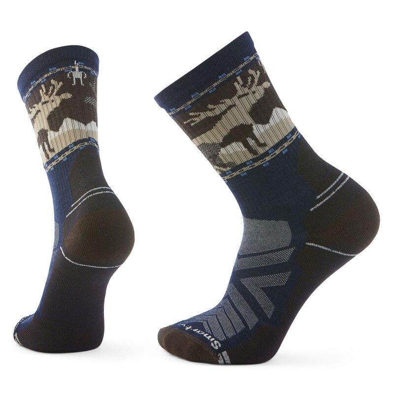 Smartwool Hike Light Cushion Mountain Moose Crew Socks - Hiking socks - Men's | Hardloop