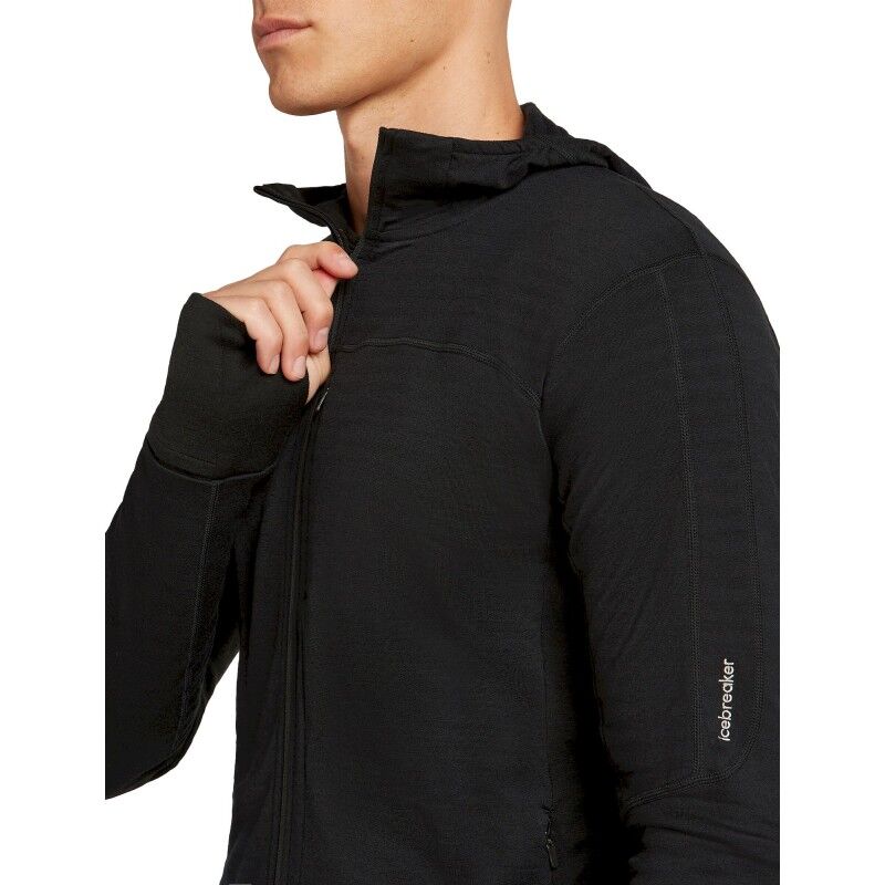 icebreaker Merino Blend 300 RealFleece Descender LS Zip Hoodie - Merino Fleecejacke - Herren | Hardloop