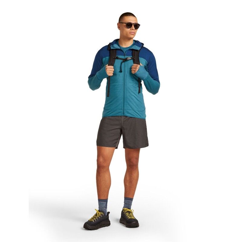 icebreaker Merino Blend 300 RealFleece Descender LS Zip Hoodie - Merino Fleecejacka - Herr | Hardloop