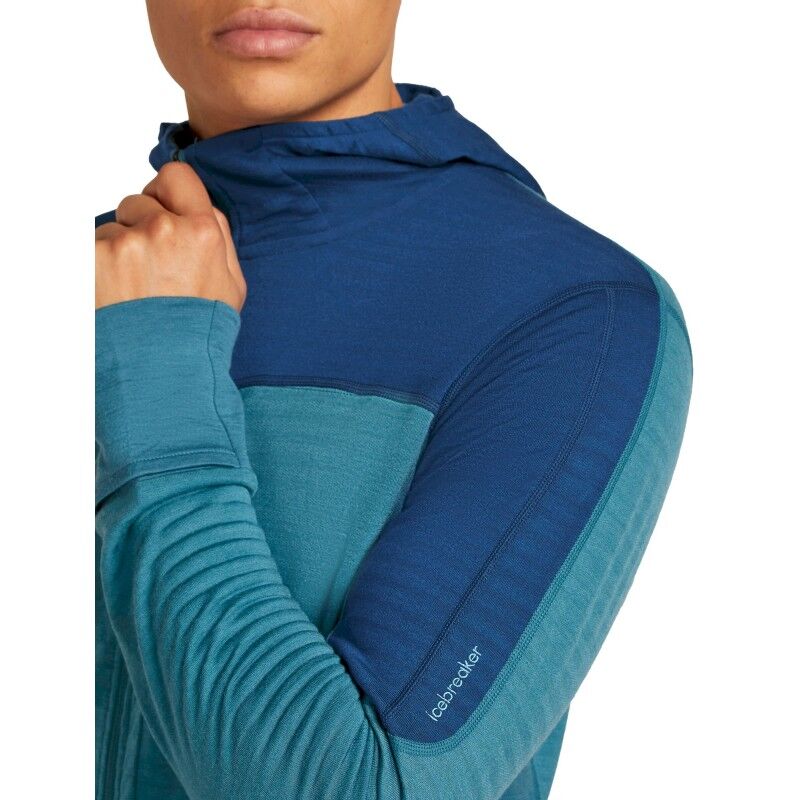 icebreaker Merino Blend 300 RealFleece Descender LS Zip Hoodie - Merino Fleecejacke - Herren | Hardloop