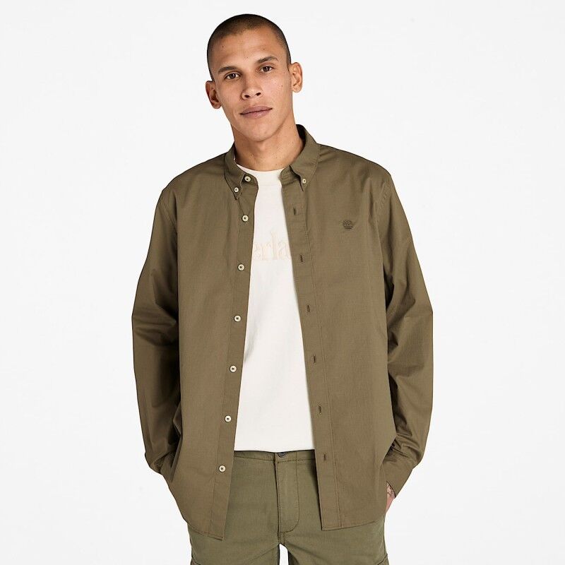 Strech Poplin Long Sleeve Shirt - Shirt - Men's